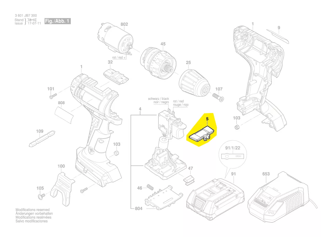 Curseur inverseur réf. 2 609 101 009  BOSCH